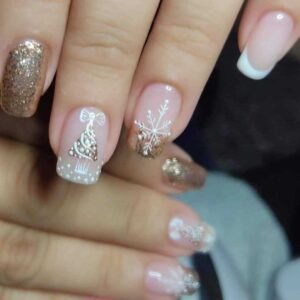 Белый новогодний маникюр в Ташкенте