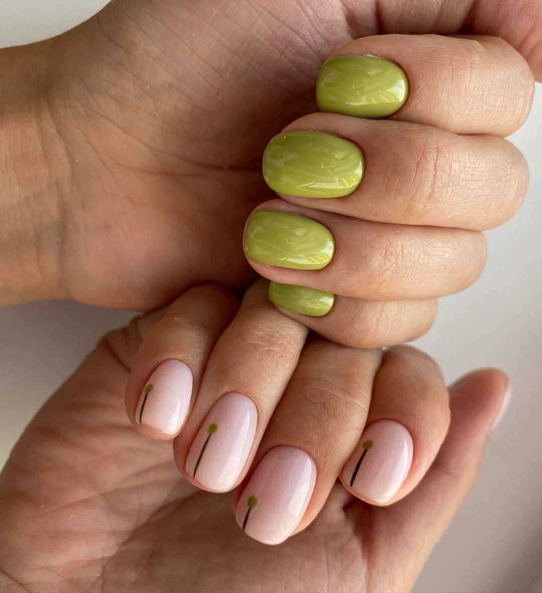 Выбор оттенков фисташкового цвета для маникюра